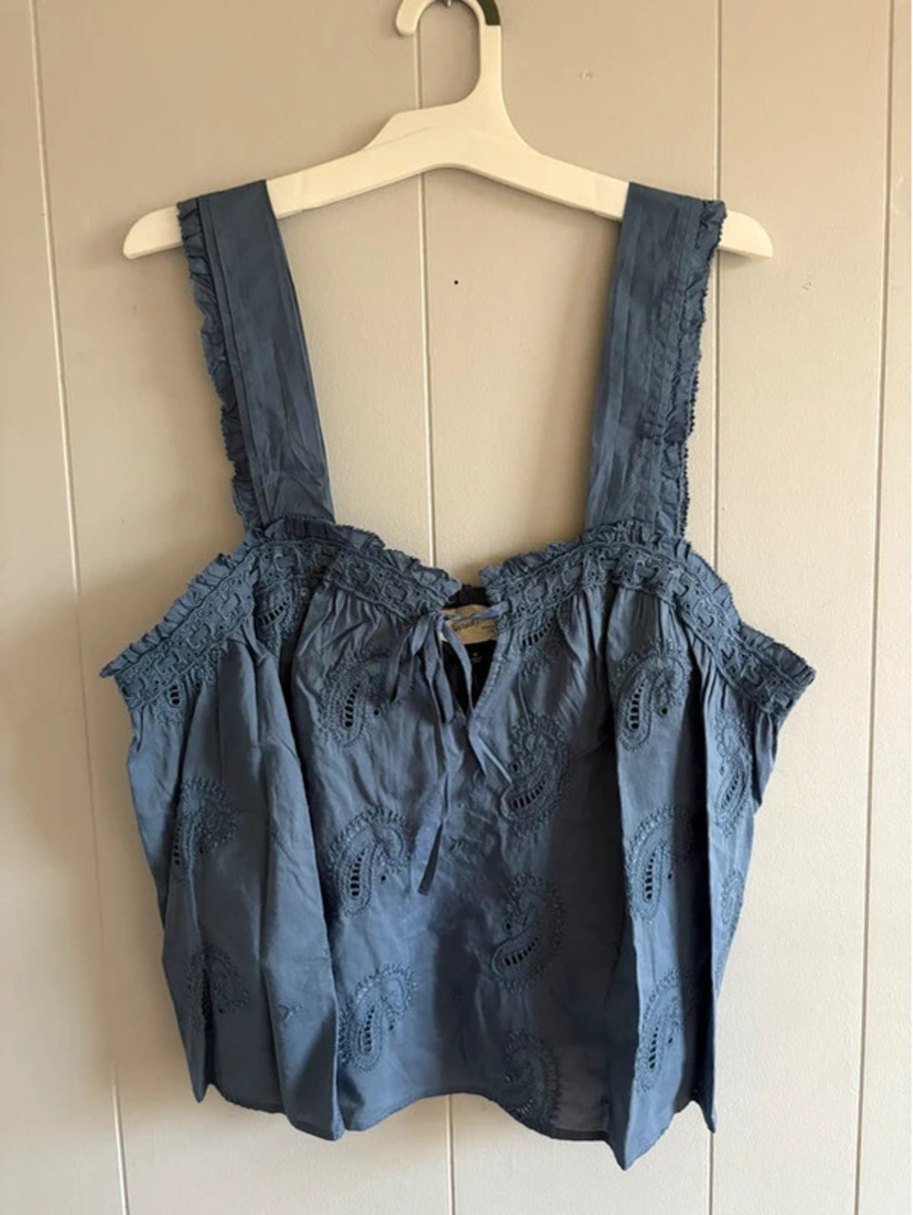 Womens Medium A New Day Blue Eyelet Tank NEW